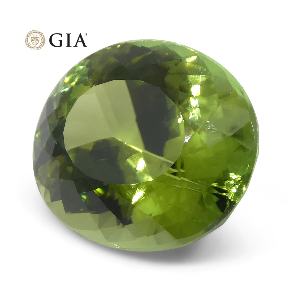 9.30ct Oval Verdelite Green Tourmaline GIA Certified - Skyjems Wholesale Gemstones