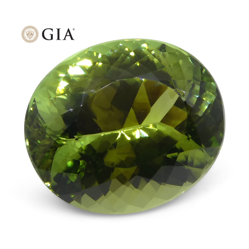 9.30ct Oval Verdelite Green Tourmaline GIA Certified - Skyjems Wholesale Gemstones