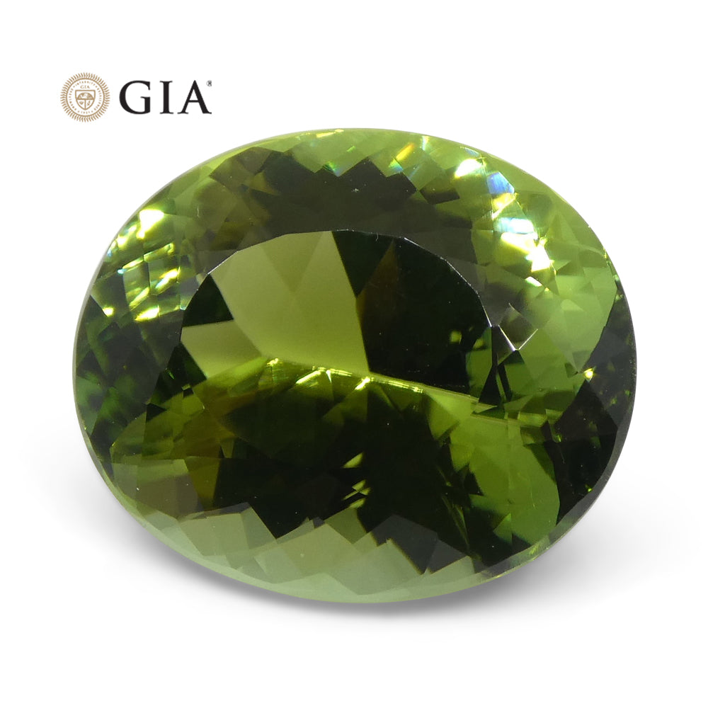 9.30ct Oval Verdelite Green Tourmaline GIA Certified - Skyjems Wholesale Gemstones