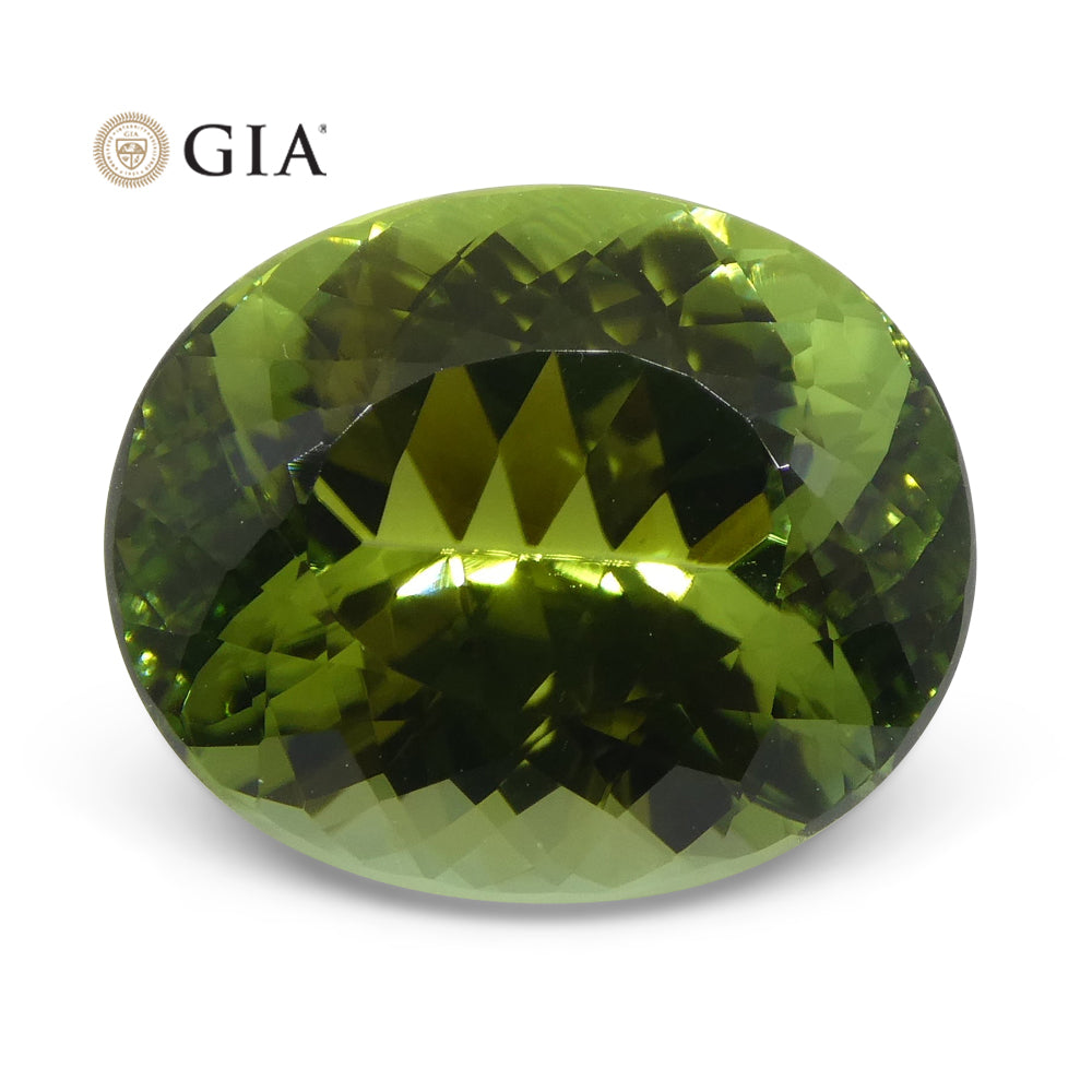 9.30ct Oval Verdelite Green Tourmaline GIA Certified - Skyjems Wholesale Gemstones