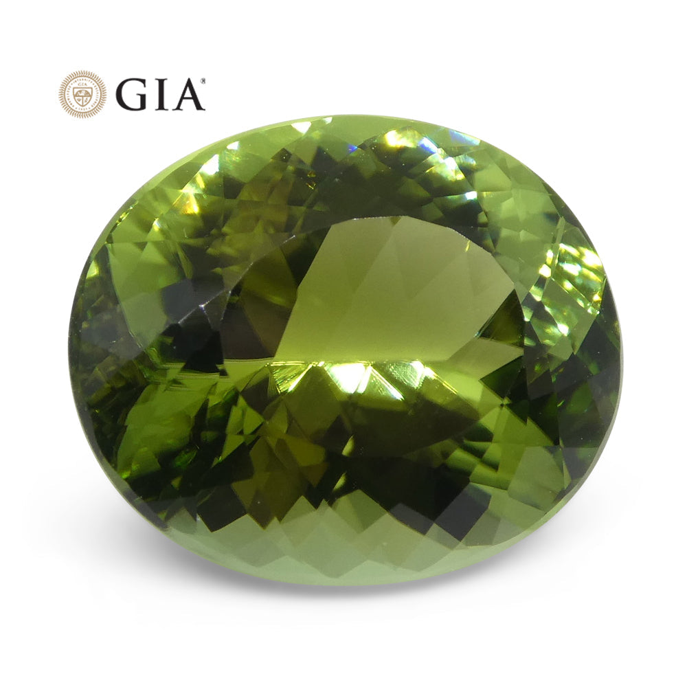 9.30ct Oval Verdelite Green Tourmaline GIA Certified - Skyjems Wholesale Gemstones