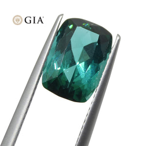3.61ct Cushion Blue-Green Tourmaline GIA Certified - Skyjems Wholesale Gemstones