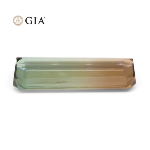 30.21ct Octagonal/Emerald Cut Pink and Bluish Green Tourmaline GIA Certified Museum Grade