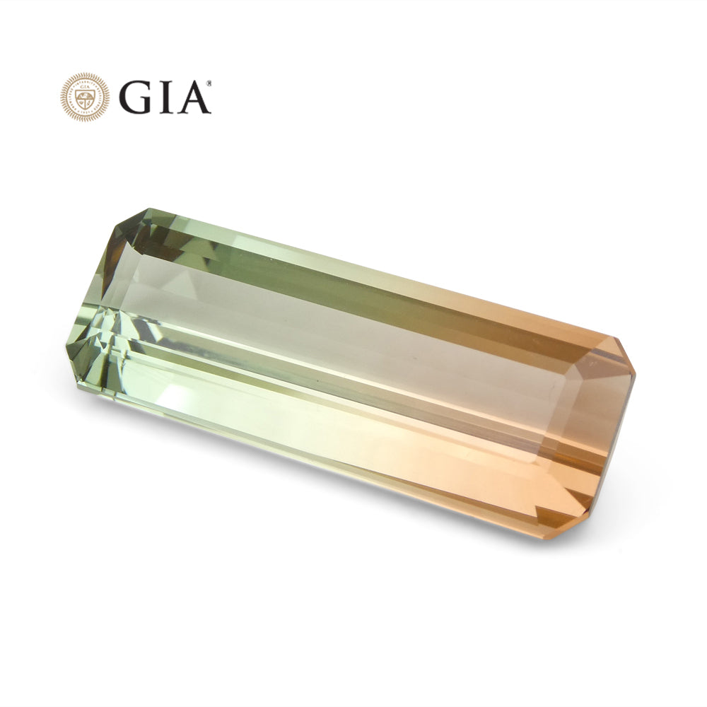 30.21ct Octagonal/Emerald Cut Pink and Bluish Green Tourmaline GIA Certified  Museum Grade - Skyjems Wholesale Gemstones