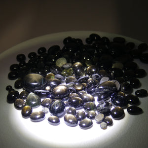 5.00cts Mixed Round, Oval, Pear Cabochon Black Star Sapphire Unheated Lot - Skyjems Wholesale Gemstones