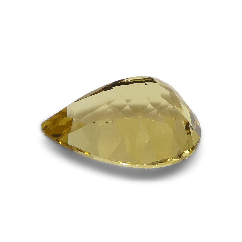 3.18ct Brazilian Golden Yellow Heliodor Pear Beryl Gemstone from SkyJems Canadian Fine Gems Collection