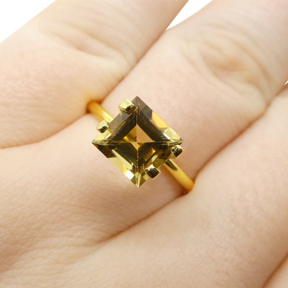 2.51ct Square Golden Yellow Heliodor Beryl from Brazil, premium single gemstone by SkyJems Canadian gem specialists