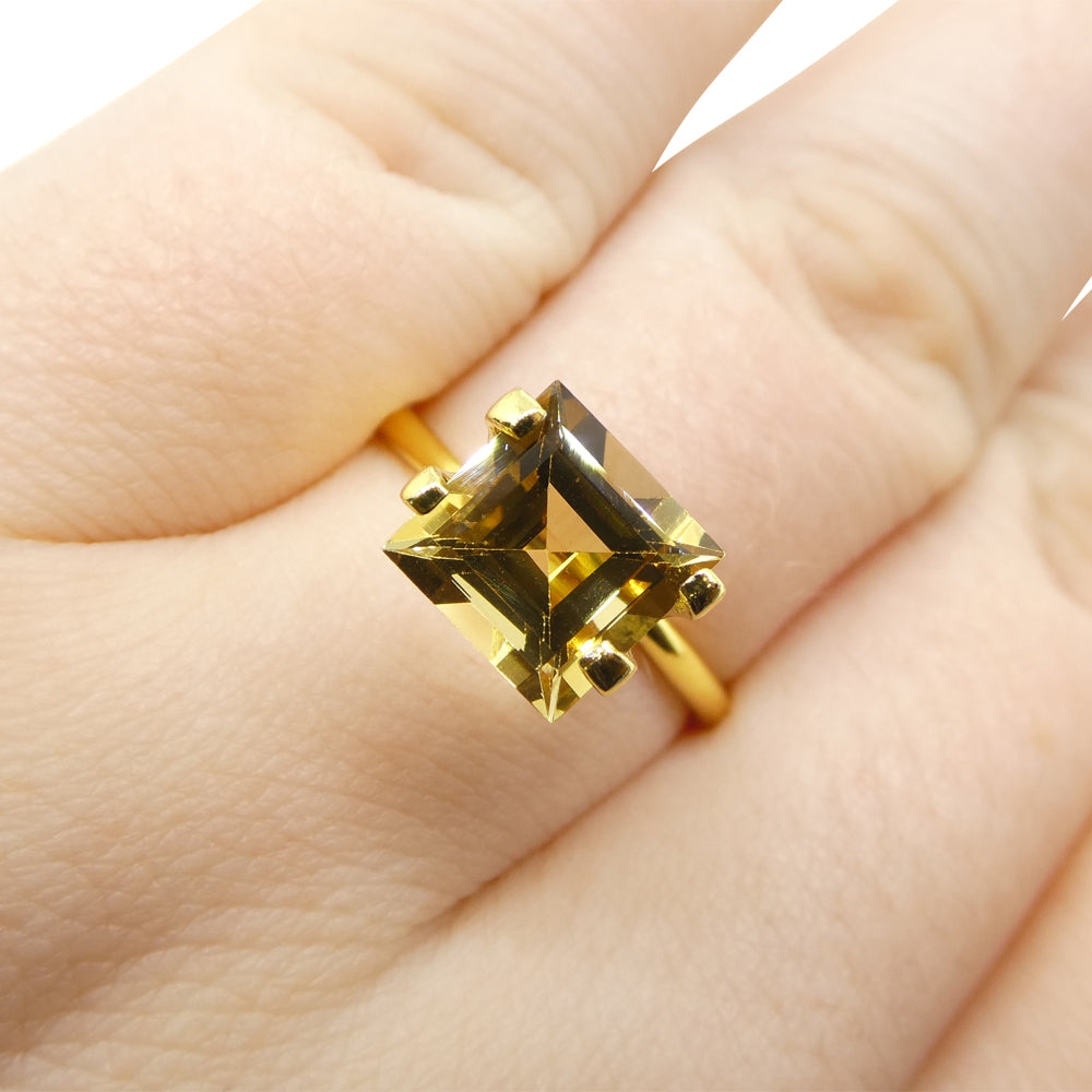 2.51ct Square Brazilian Heliodor, golden yellow beryl gemstone from SkyJems premium colored gem collection