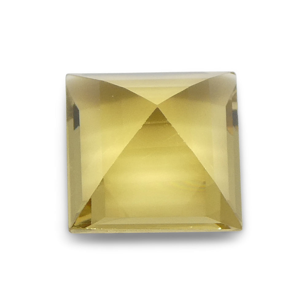 SkyJems 2.51ct Square Heliodor, golden yellow Brazilian beryl gemstone with vibrant step-cut brilliance
