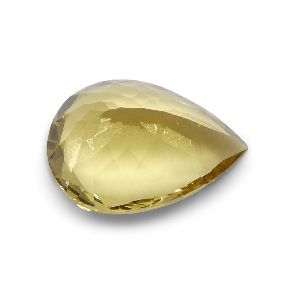2.68ct Brazilian Golden Yellow Heliodor Pear Beryl Gemstone from SkyJems Rare Gem Collection