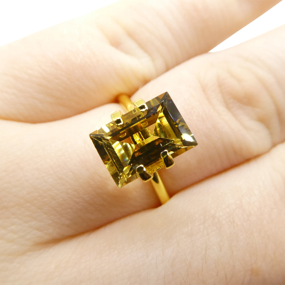 2.68ct Golden Yellow Heliodor Beryl from Brazil, precision octagon-emerald step cut gemstone by SkyJems