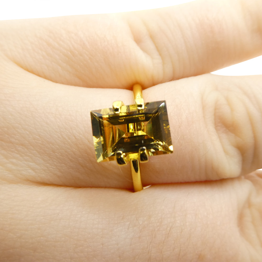 2.68ct Golden Yellow Heliodor Beryl from Brazil, precision octagon-emerald step cut gemstone by SkyJems