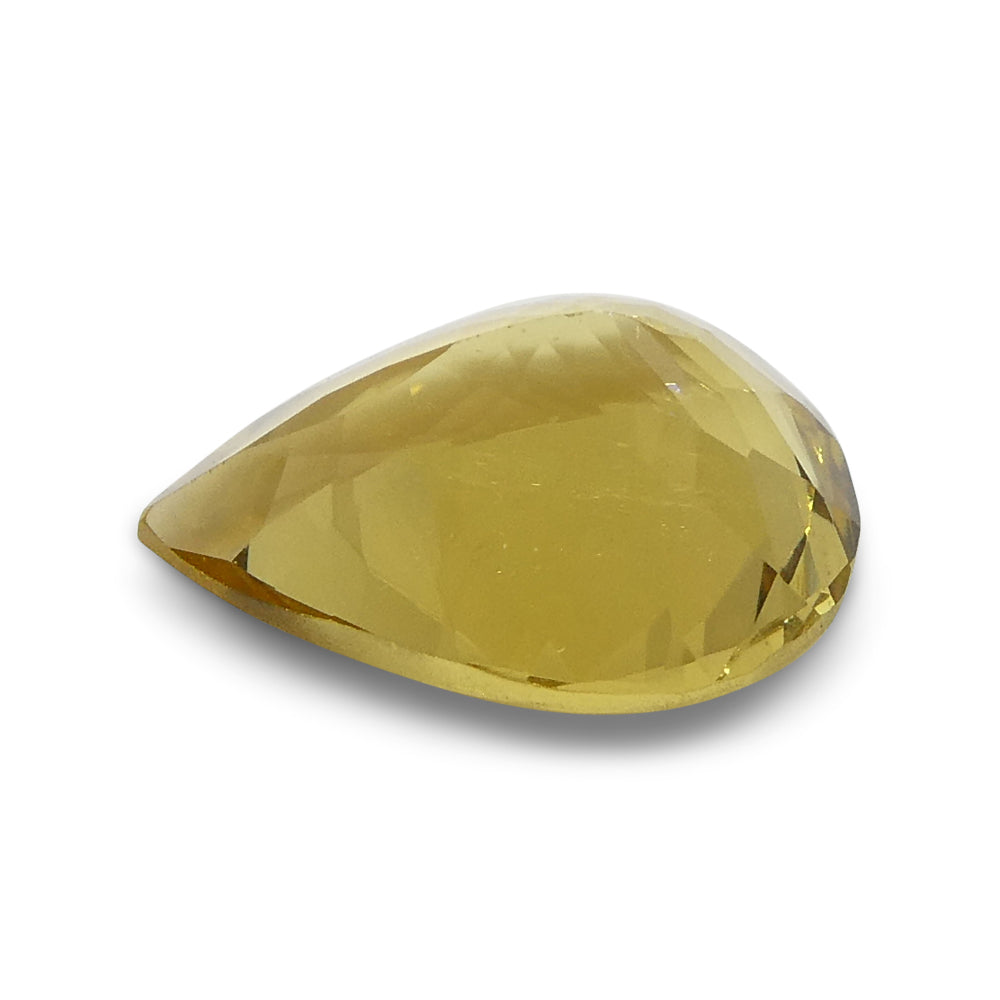 2.86ct Brazilian Pear Heliodor, golden yellow beryl gemstone from SkyJems' premium single-stone collection