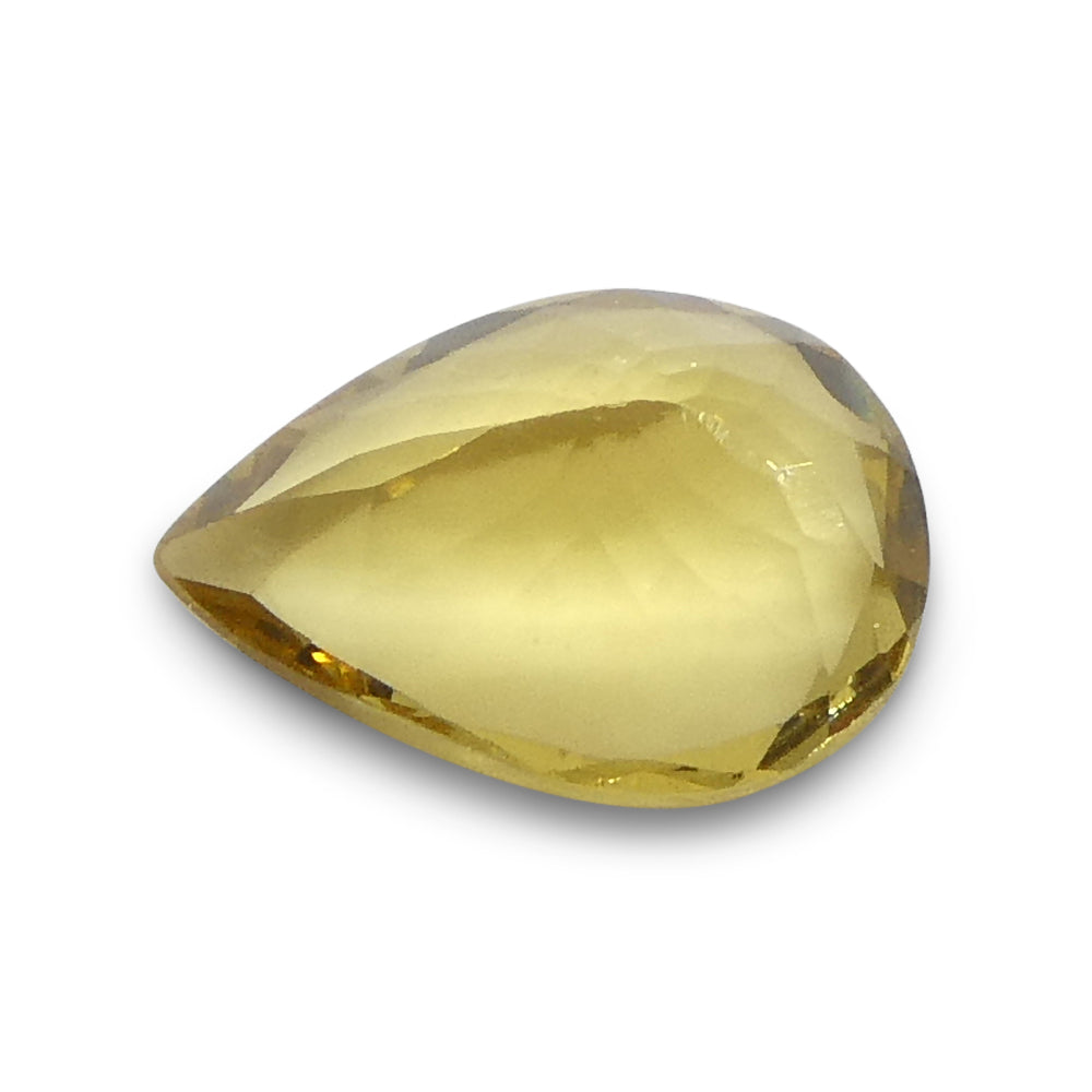 2.86ct Brazilian Pear Heliodor, golden yellow beryl gemstone from SkyJems Canadian gem specialists