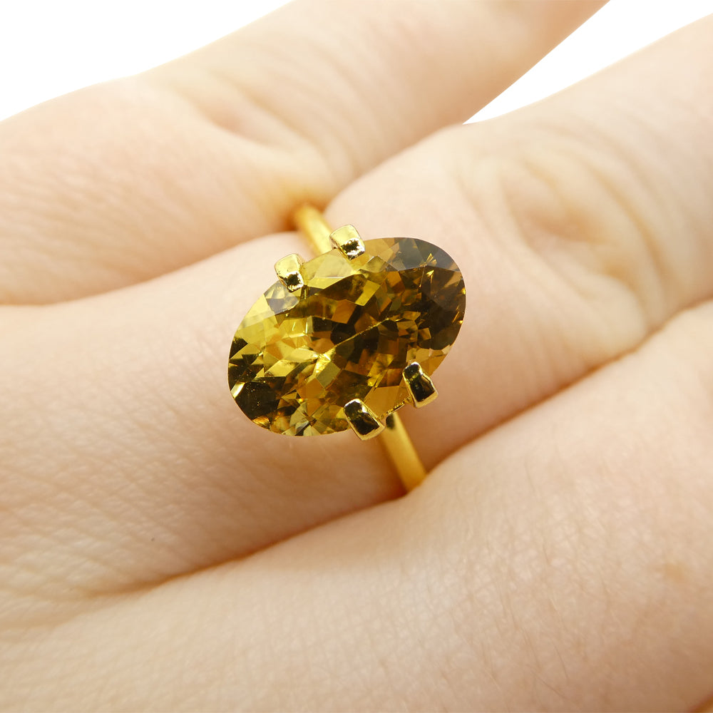 2.87ct Brazilian Heliodor, golden yellow oval beryl gemstone from SkyJems Canadian gem specialists