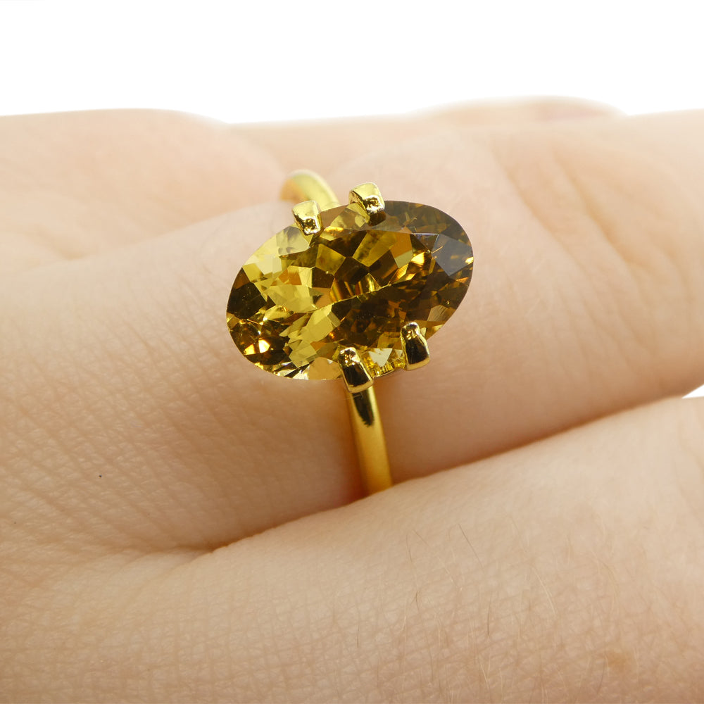 2.87ct Oval Brazilian Heliodor, golden yellow beryl gemstone from SkyJems' premium single-stone collection
