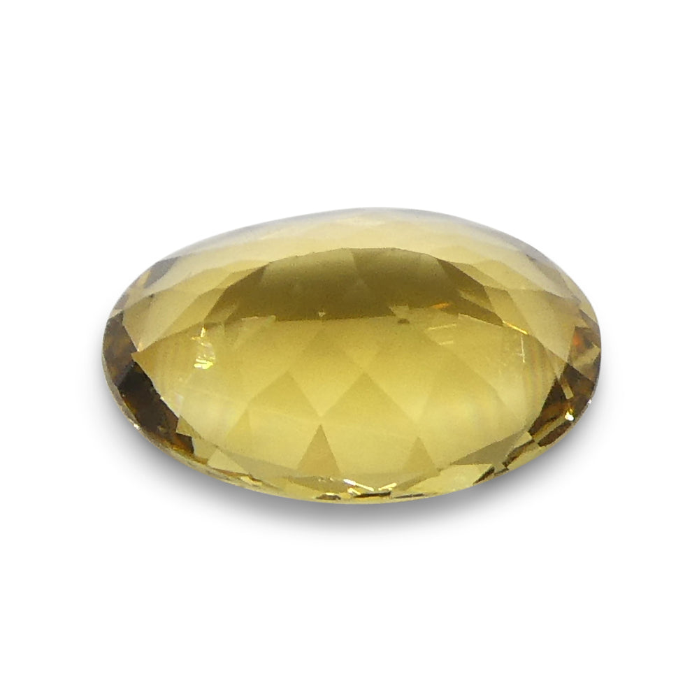 2.87ct Brazilian Heliodor, golden yellow oval beryl gemstone from SkyJems Canadian gem specialists