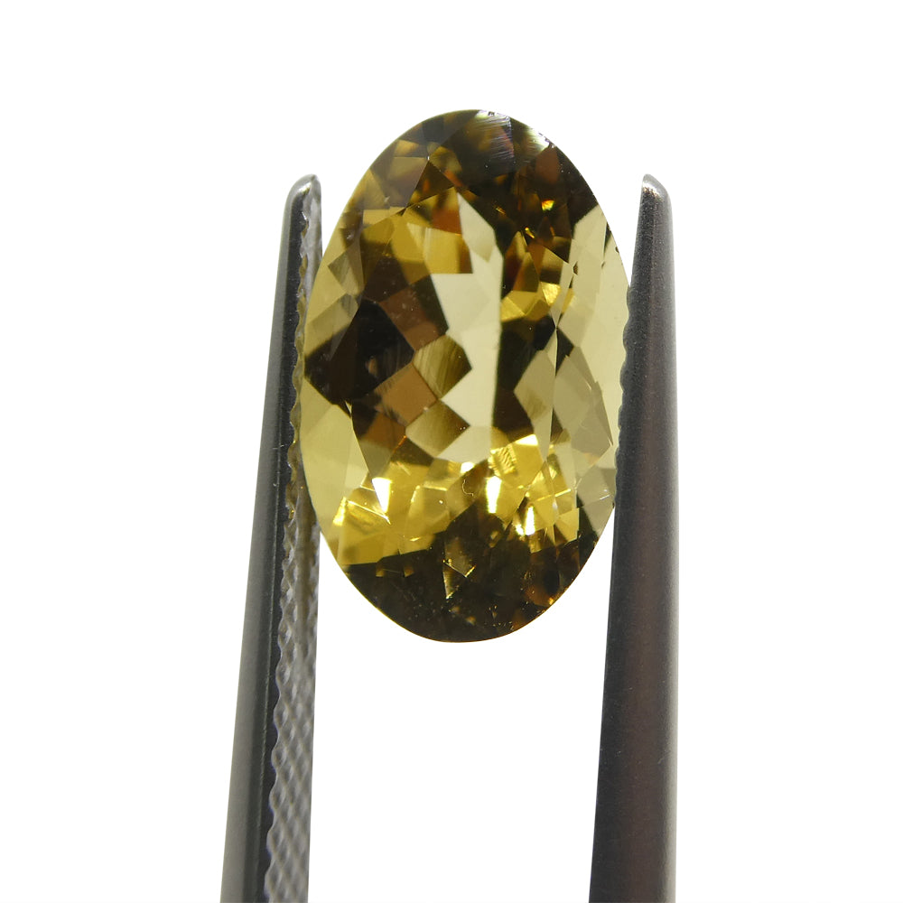 2.87ct Brazilian Heliodor, golden yellow oval beryl gemstone from SkyJems Canadian gem specialists