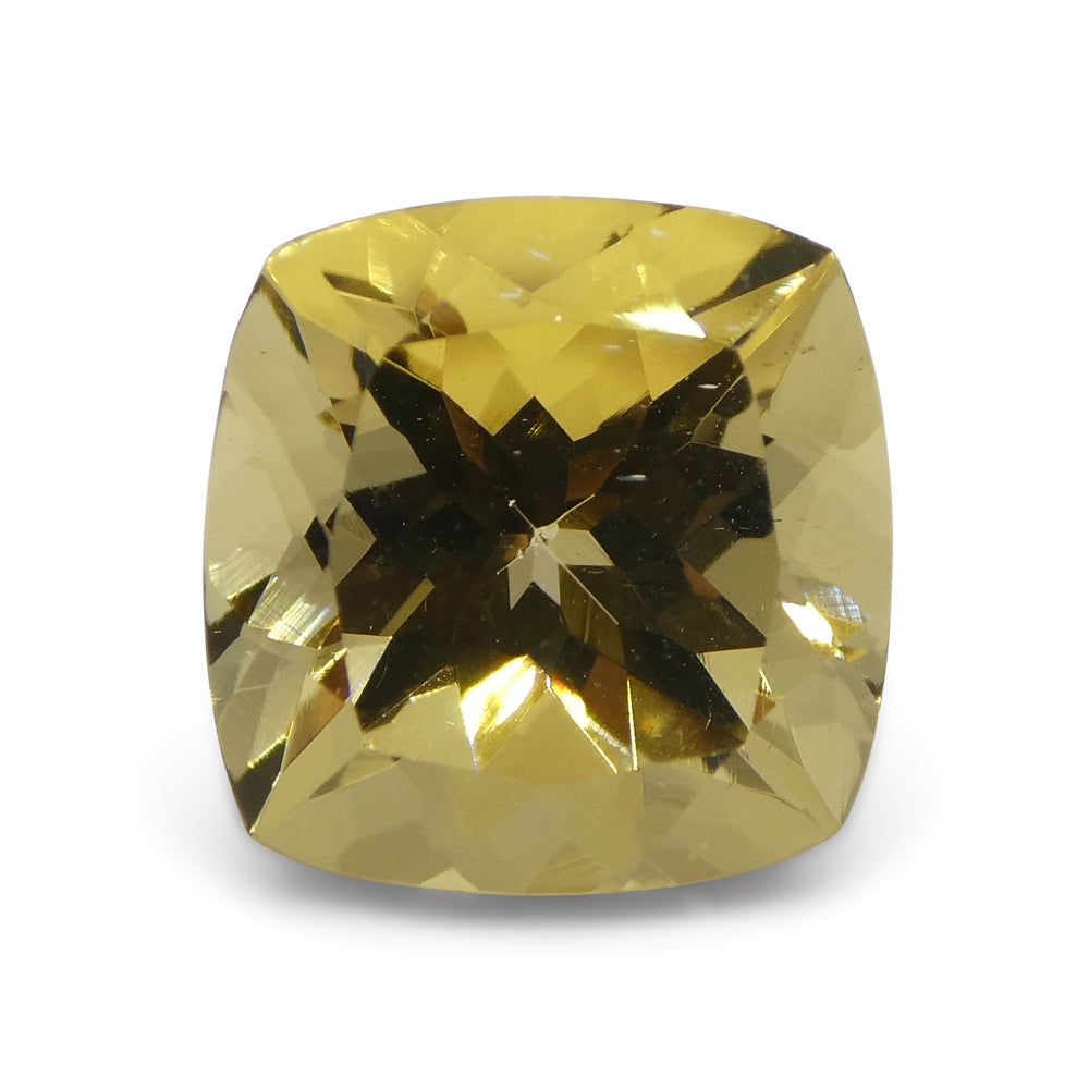 2.2ct Square Cushion Yellow Heliodor from Brazil