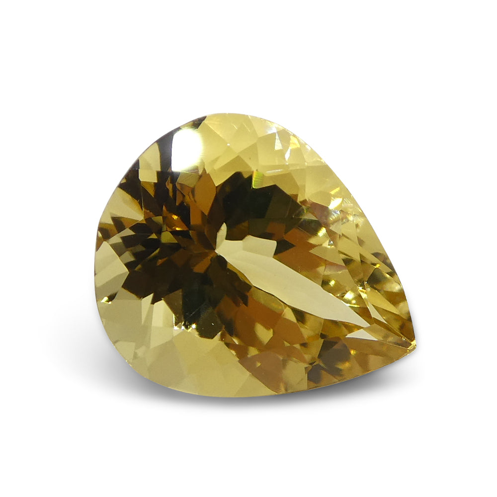 2.71ct Brazilian Golden Yellow Heliodor Pear Beryl Gemstone from SkyJems Rare Gem Collection
