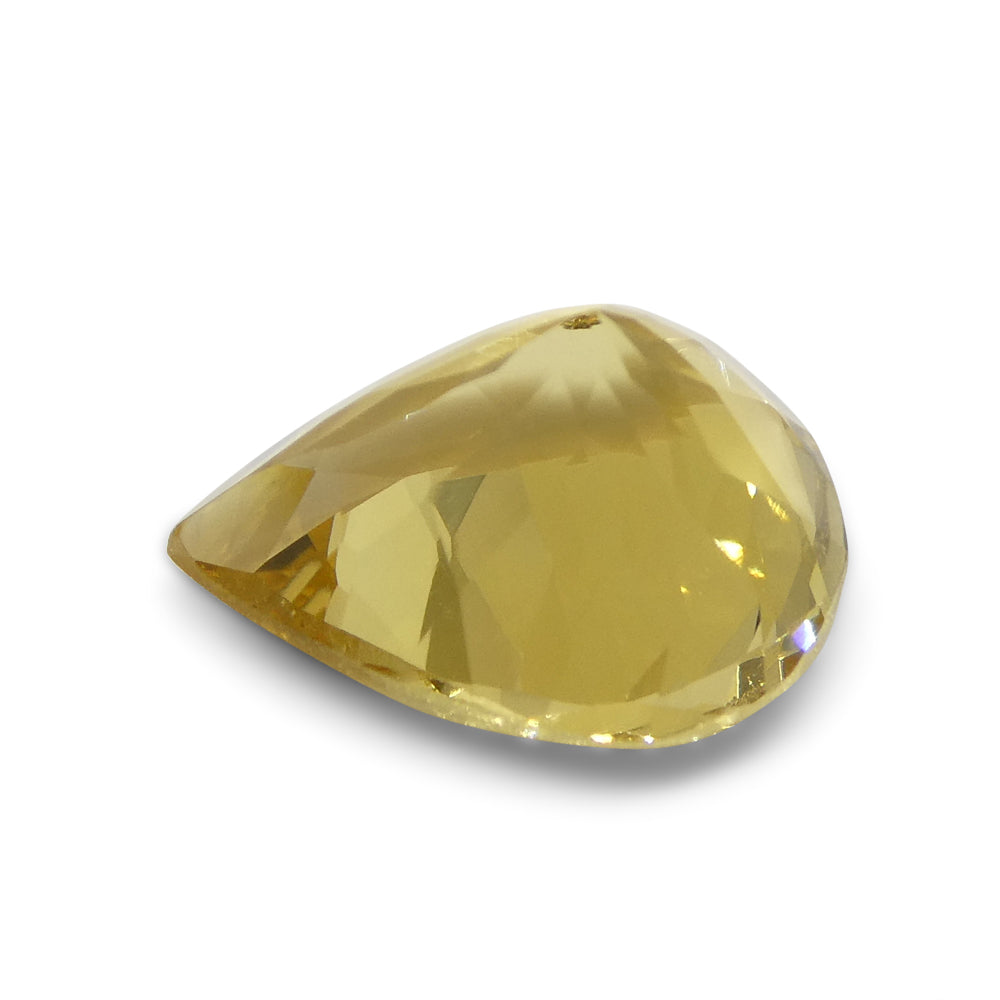 2.71ct Brazilian Pear Heliodor, golden yellow beryl gemstone from SkyJems' premium single-stone collection