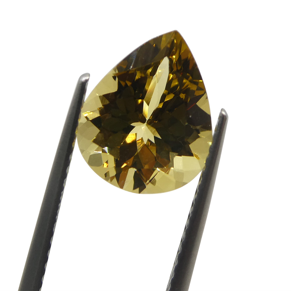 2.71ct Brazilian Heliodor Pear, Golden Yellow Beryl Gemstone from SkyJems Rare Gem Collection