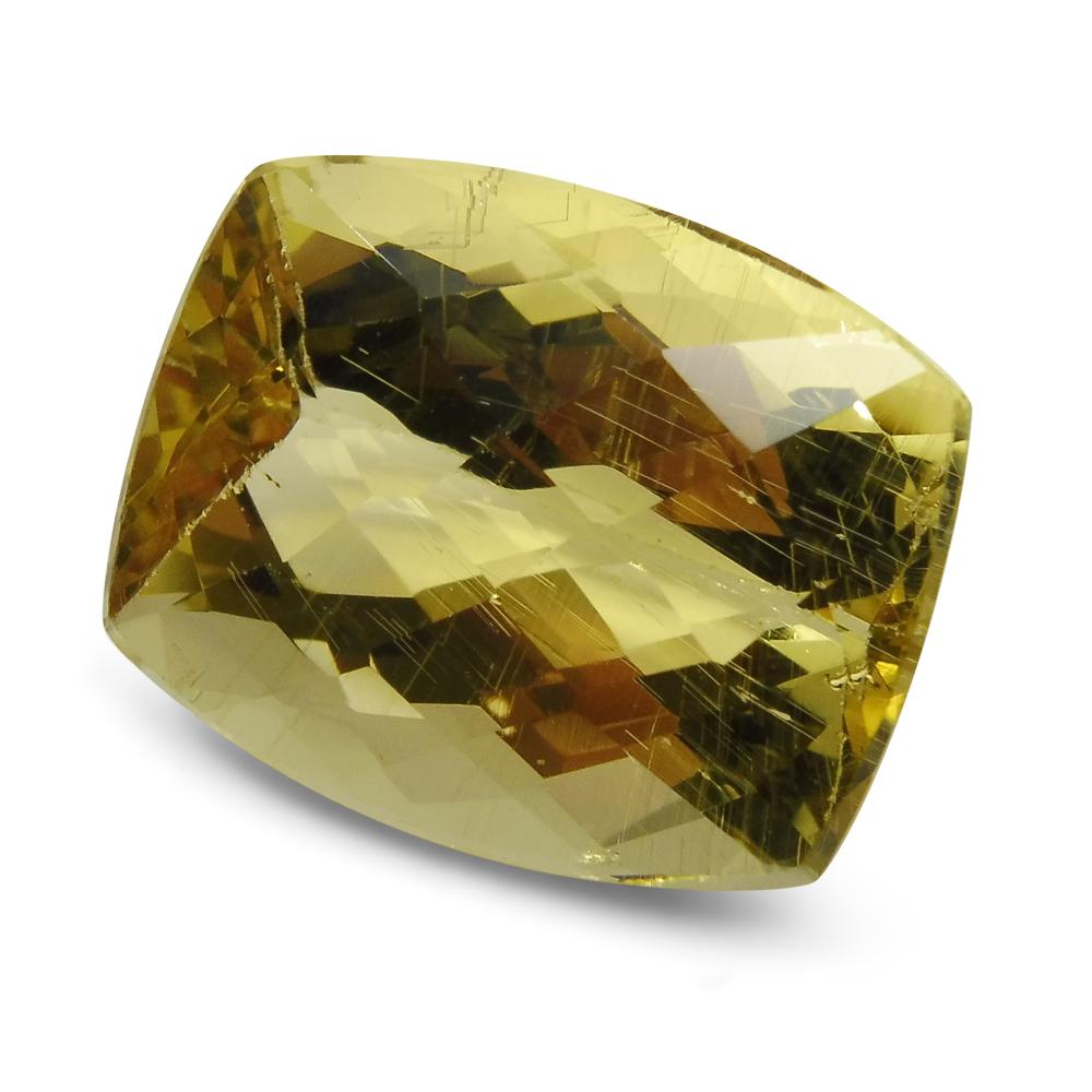 10.02 ct Cushion Checkerboard Heliodor/Golden Beryl CGL-GRS Certified - Skyjems Wholesale Gemstones