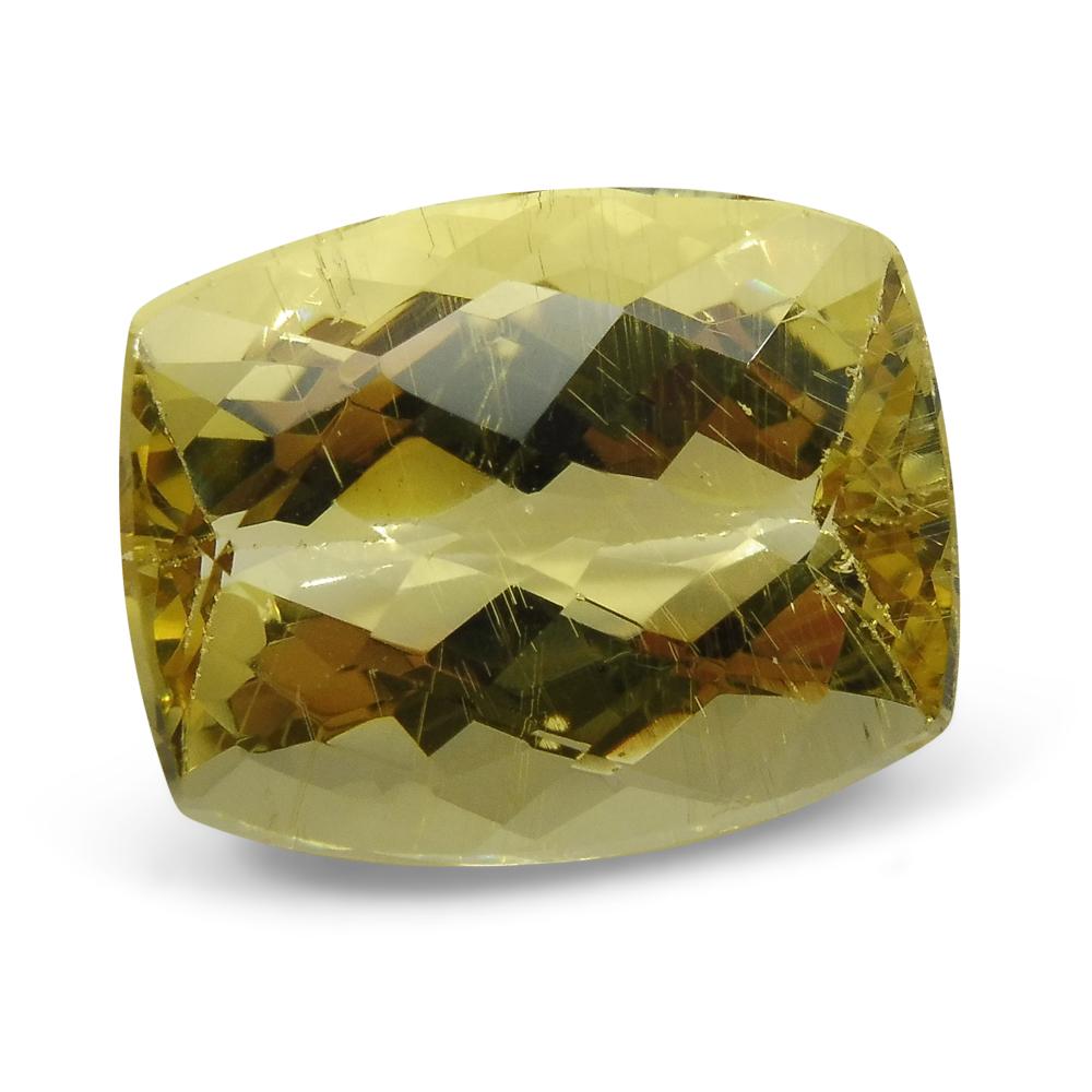 10.02 ct Cushion Checkerboard Heliodor/Golden Beryl CGL-GRS Certified - Skyjems Wholesale Gemstones