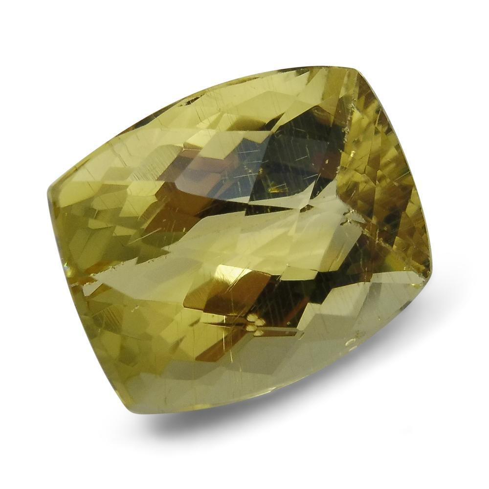 10.02 ct Cushion Checkerboard Heliodor/Golden Beryl CGL-GRS Certified - Skyjems Wholesale Gemstones