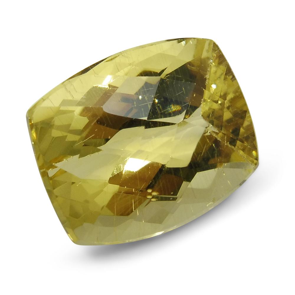 10.02 ct Cushion Checkerboard Heliodor/Golden Beryl CGL-GRS Certified - Skyjems Wholesale Gemstones