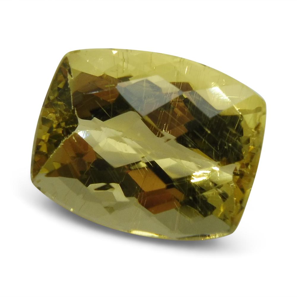 10.02 ct Cushion Checkerboard Heliodor/Golden Beryl CGL-GRS Certified - Skyjems Wholesale Gemstones