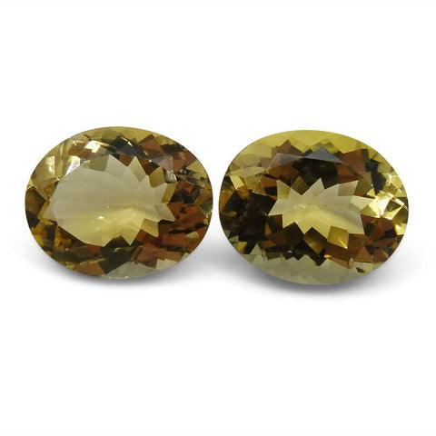 6.16 ct Pair Oval Heliodor/Golden Beryl CGL-GRS Certified