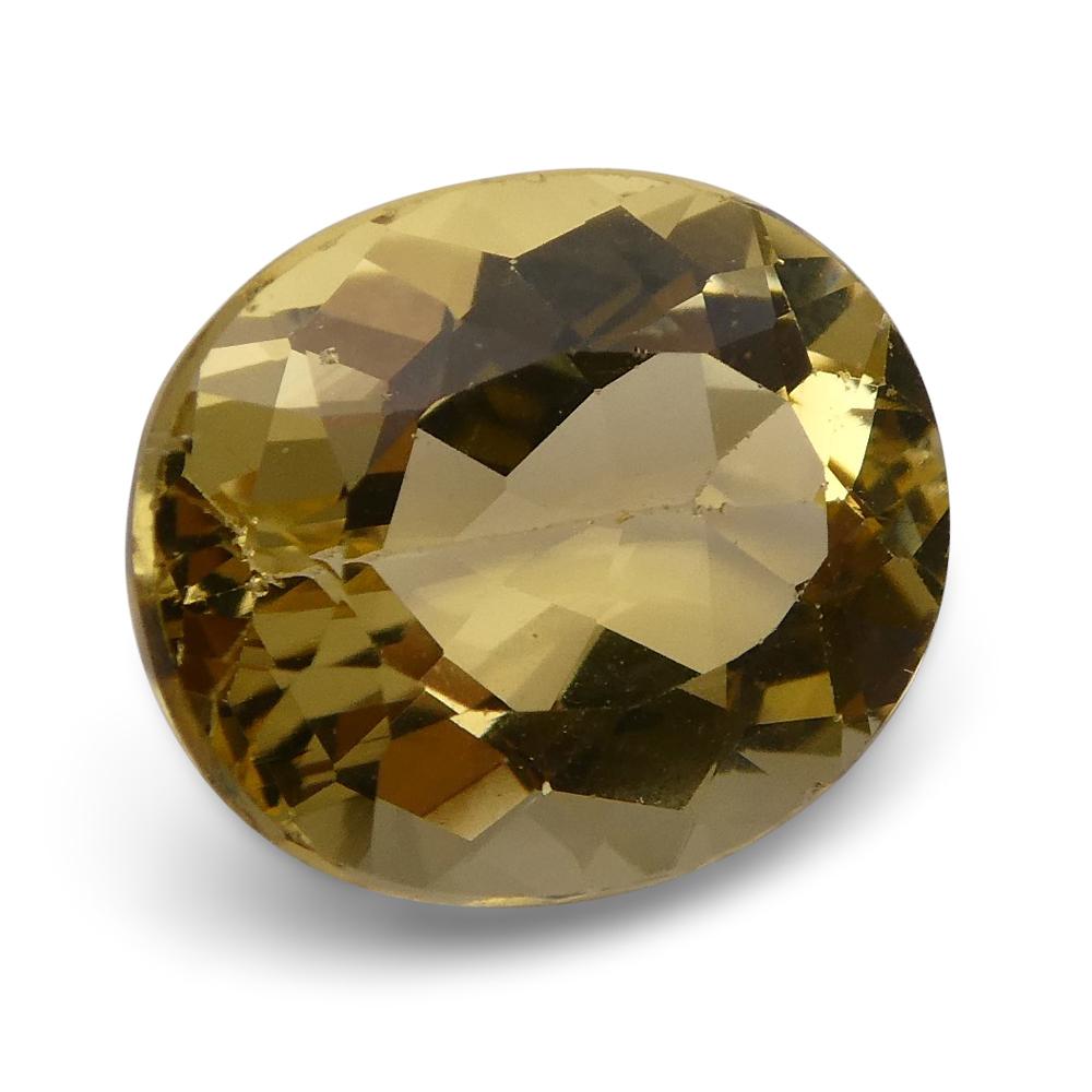 6.05 ct Oval Heliodor/Golden Beryl CGL-GRS Certified - Skyjems Wholesale Gemstones