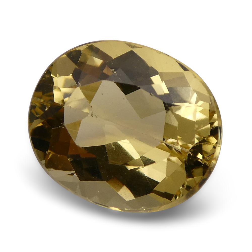 6.05 ct Oval Heliodor/Golden Beryl CGL-GRS Certified - Skyjems Wholesale Gemstones