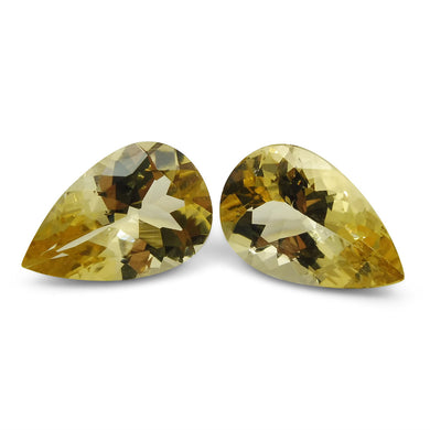 4.48 ct Pair Pear Shape Heliodor/Golden Beryl CGL-GRS Certified - Skyjems Wholesale Gemstones