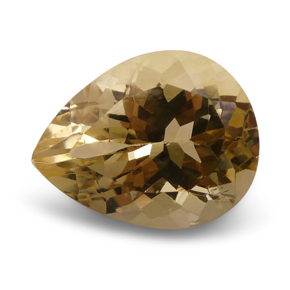 2.27 ct Brazilian Golden Yellow Heliodor Pear Beryl from SkyJems, premium loose gemstone with Modified Brilliant cut