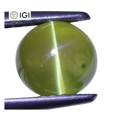 2.29 ct Cabochon Oval Chrysoberyl Cat's Eye IGI Certified - Skyjems Wholesale Gemstones