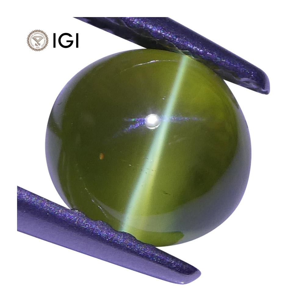 2.29 ct Cabochon Oval Chrysoberyl Cat's Eye IGI Certified - Skyjems Wholesale Gemstones