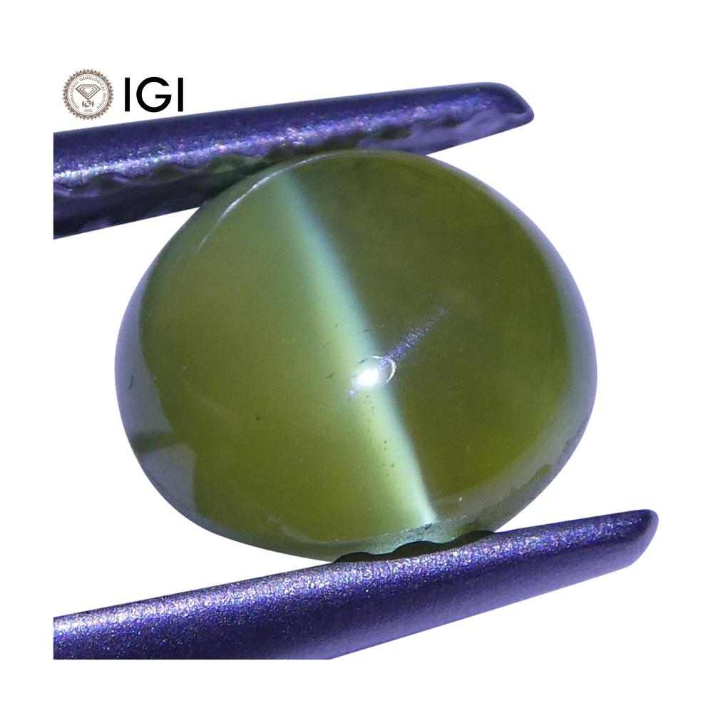 2.29 ct Cabochon Oval Chrysoberyl Cat's Eye IGI Certified - Skyjems Wholesale Gemstones