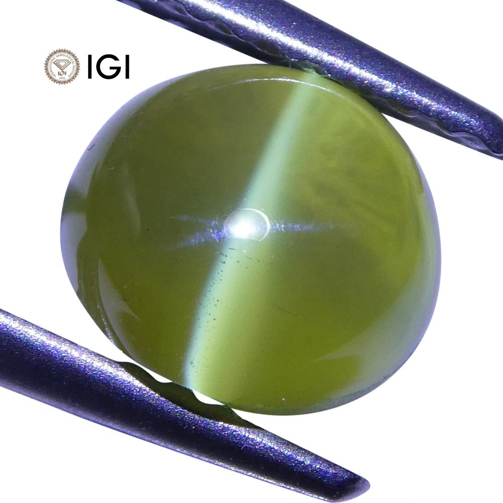 2.29 ct Cabochon Oval Chrysoberyl Cat's Eye IGI Certified - Skyjems Wholesale Gemstones