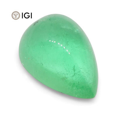 1.58 ct Pear Cabochon Emerald IGI Certified Colombian - Skyjems Wholesale Gemstones