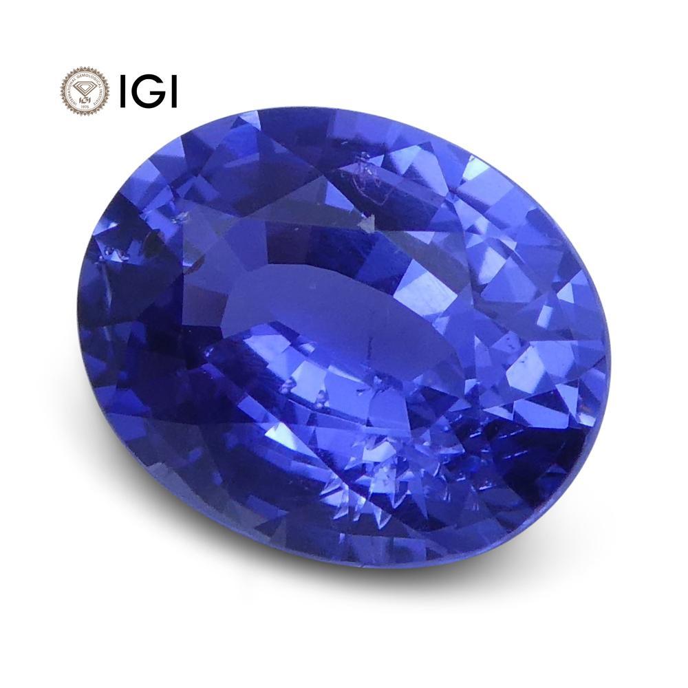 1.31 ct Oval Blue Sapphire IGI Certified Unheated - Skyjems Wholesale Gemstones