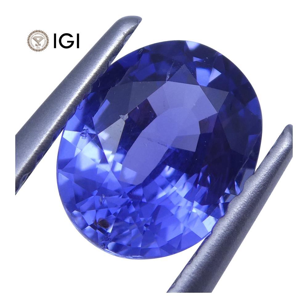 1.31 ct Oval Blue Sapphire IGI Certified Unheated - Skyjems Wholesale Gemstones