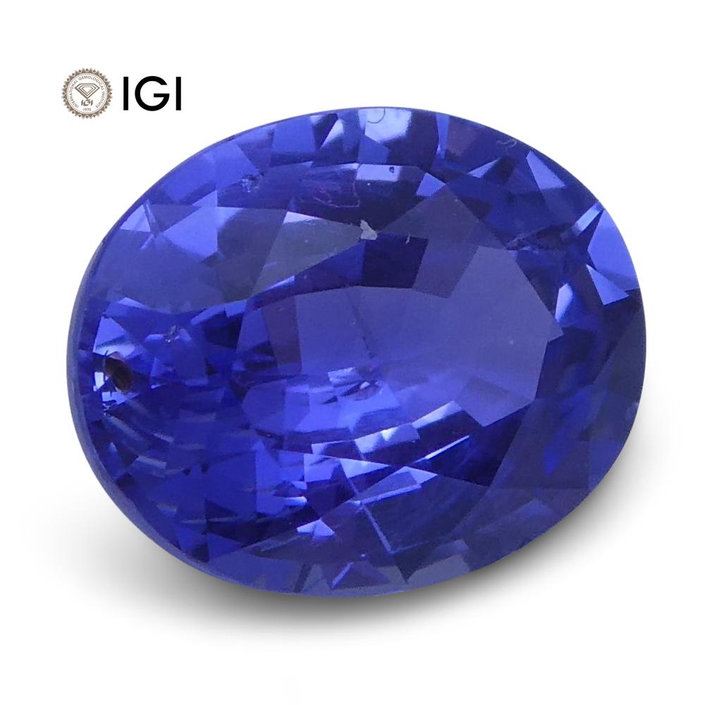 1.31 ct Oval Blue Sapphire IGI Certified Unheated - Skyjems Wholesale Gemstones