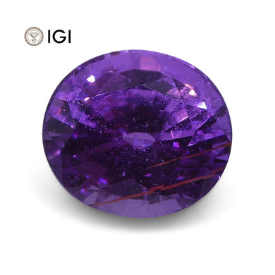1.23ct Vivid Pinkish Purple Sapphire Oval IGI Certified - Skyjems Wholesale Gemstones