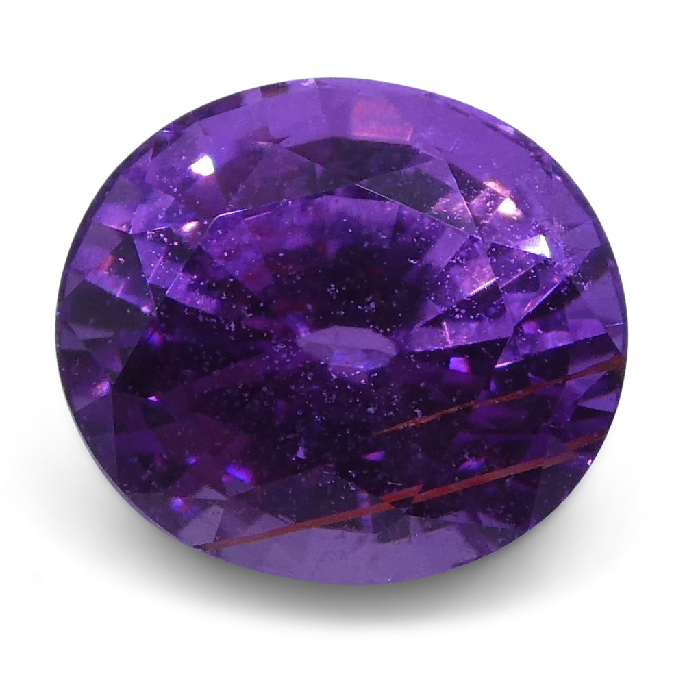 1.23ct Vivid Pinkish Purple Sapphire Oval IGI Certified - Skyjems Wholesale Gemstones