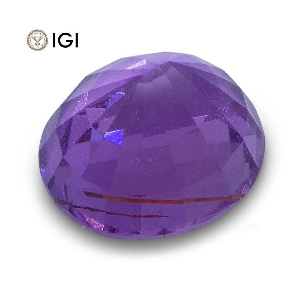 1.23ct Vivid Pinkish Purple Sapphire Oval IGI Certified - Skyjems Wholesale Gemstones