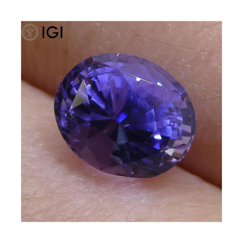 2.12ct Violet Blue Sapphire, Oval, IGI Certified Unheated