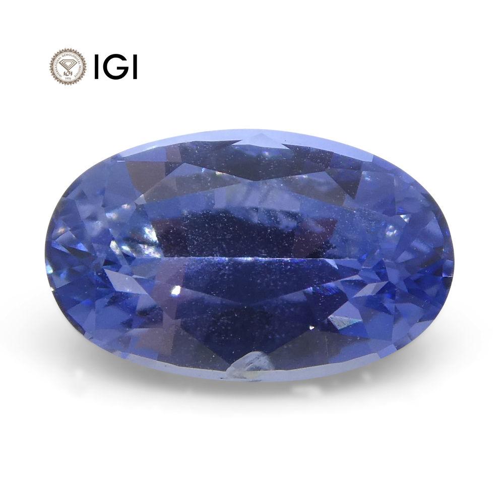 1.58 ct Oval Blue Sapphire IGI Certified Unheated - Skyjems Wholesale Gemstones