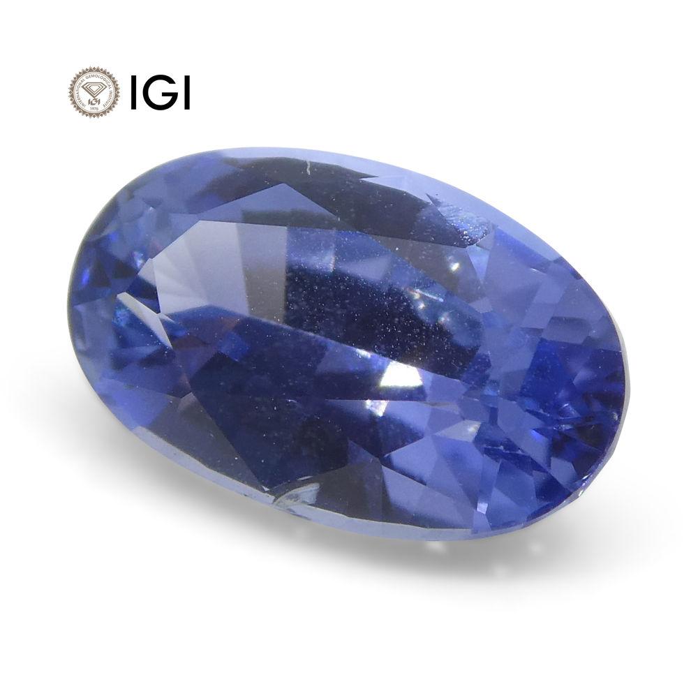 1.58 ct Oval Blue Sapphire IGI Certified Unheated - Skyjems Wholesale Gemstones